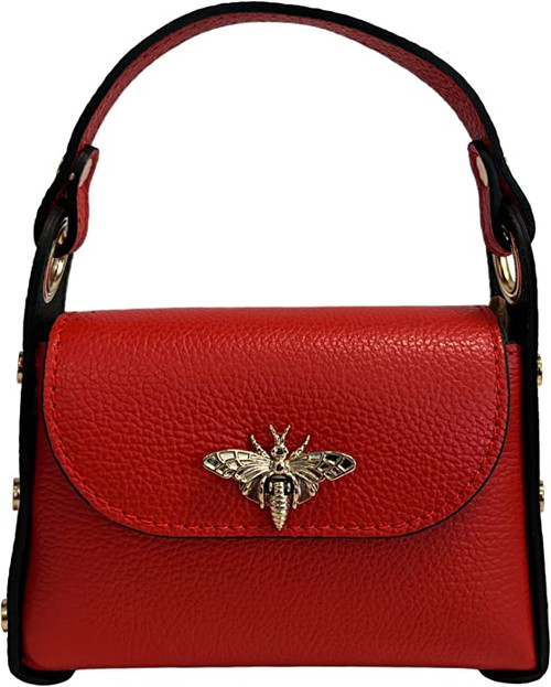 Red "Bee" Handbag with a Gold Chain - Barcelona Red "Bee" Handbag with a Gold Chain - Barcelona