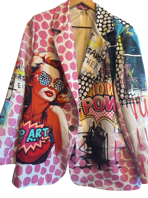 Italian Pop Art Print Blazer