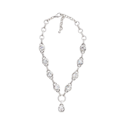 Aura Eyes Crystal Pewter Necklace