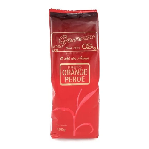 Gorreana Orange Pekoe Black Tea, 100g pouch, front
