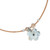 Natural Cork Necklace with Blue Ceramic Flower