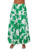 Palm Print Tiered Maxi Skirt White and Green