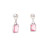 Pink Crystal Pewter Earrings