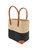 Trinidad Two Tone Raffia Straw Basket Bag - Black