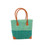 Trinidad Two Tone Raffia Straw Basket Bag - Black