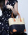 Trinidad Two Tone Raffia Straw Basket Bag - Black