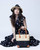 Trinidad Two Tone Raffia Straw Basket Bag - Black