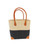 Trinidad Two Tone Raffia Straw Basket Bag - Teal