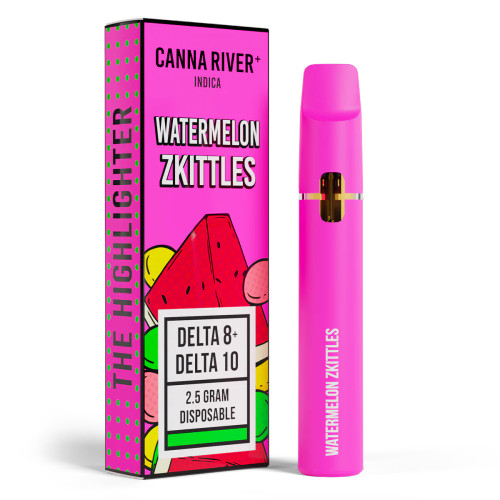 Canna River - Highlighter - Delta 8 - Delta 10  -Disposable - Watermelon Zkittles - 2.5G