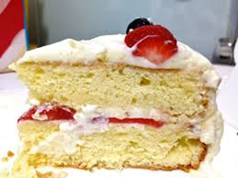 A delicious moist double layer yellow cake filled with whip cream frosting, vanilla bavarian cream and strawberry filling.  The strawberry filling is made with fresh sliced strawberries not frozen making this an Italian favorite dessert for all recipients! This is our specialty cake leaving you wanting to eat every piece!