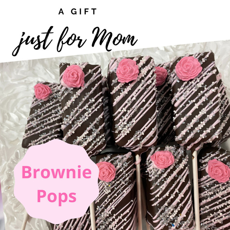 [Fudge Brownie Cake Pops-Pink Rose]
