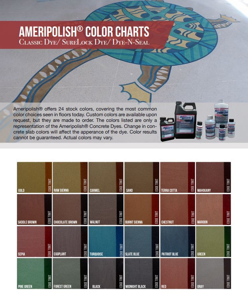 Ameripolish Surelock Dye Color Chart