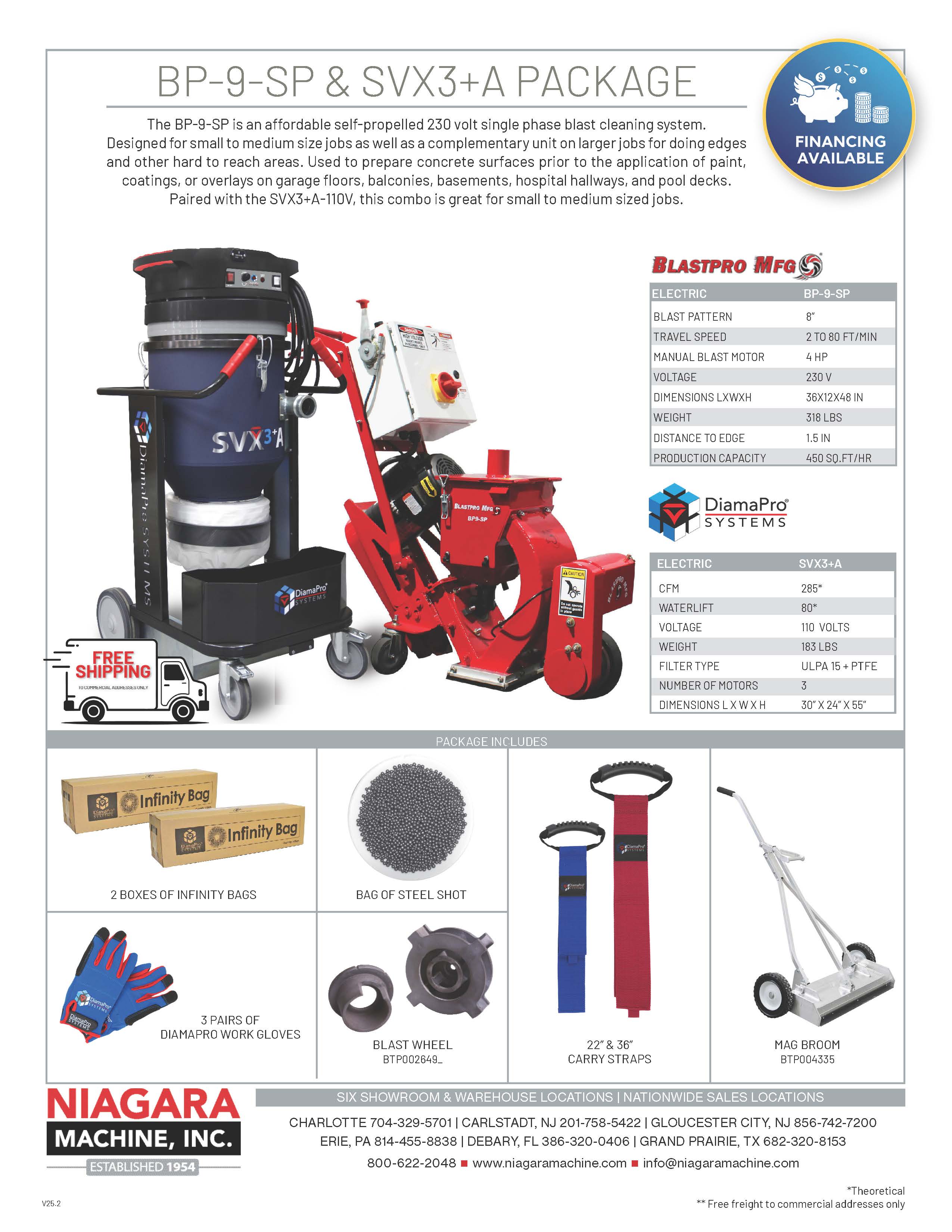 BP-9-SP & SVX3-A-220 Package - Niagara Machine, Inc Online Store.