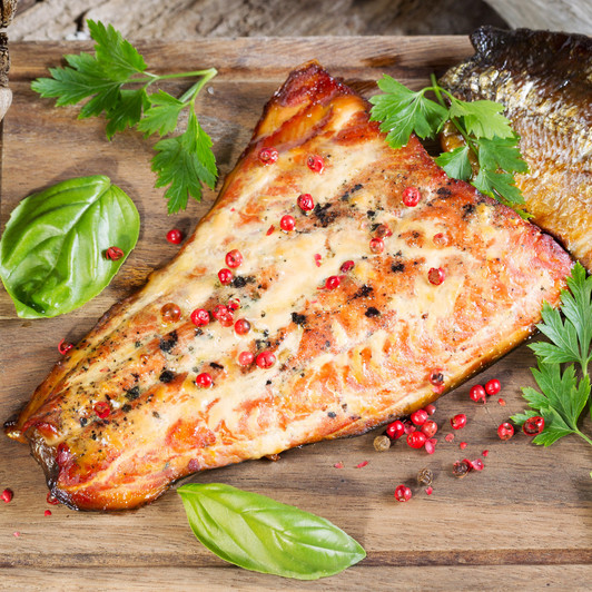 Alaska King Salmon tail portion.