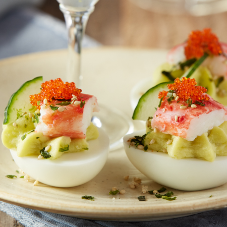 California Roll Deviled Eggs with King Crab Recipe