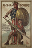 USA Bonds Third Liberty Loan Campaign Boy Scouts Of America Weapons For Liberty Poster by Leyendecker Original 1918 Vintage American Stone Lithograph Linen Backed. Sword Inscribed Be Prepared.