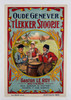 Oude Genever Tlekker Stoopje Poster Original 1905 Vintage Belgium Advertisement Linen Backed.  Dutch Gin Distillery