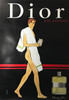 Dior Eau Sauvage Poster by Rene Gruau Original 1979 Vintage French Lithograph Cologne Advertisement Linen Backed.