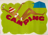 Camping Poster By Obrad Nicolitch Original 1967 Vintage French Stone Lithograph Advertisement Linen Backed.