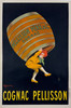 Cognac Pellisson Poster by Leonetto Cappiello Original 1905 Vintage French Stone Lithograph Distillery Advertisement Linen Backed. 31" by 47" Size