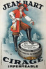 Jean Bart Cirage by Henri Le Monnier Original 1933 Vintage French Shoe Polish Advertisement Stone Lithograph Poster Linen Backed.  Antique poster features a naval commander advertiser paste for shoes. 