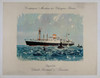 Compagnie Maritime Des Chargeurs Reunis Poster By Albert Brenet Original 1950 Vintage Passenger Boat Line Lithograph Advertisement Linen Backed.