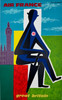 Air France Great Britain Poster by Guy Georget Original 1962 Vintage French Travel Advertisement Linen Backed.