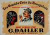 G. Dailler Les Grand Crus Du Beaujolais Poster By Colette Freychet Original 1940 Vintage French Winery Stone Lithograph Store Display Advertisement On Carton.