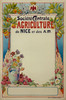 Societe Centrale d'Agriculture de Nice Poster by EM Brun. Original 1901 Vintage French Stone Lithograph Society Anouncement Stone Lithograph Advertisement Linen Backed.