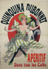 Quinquina Dubonnet Aperitif Poster by Jules Cheret Original 1895 Vintage French Wine Advertisement  Antique Stone Lithograph Linen Backed. "Dubonnet Dans Tous Les Cafes"