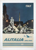 Alitalia Airlines Rome Piazza Navona Photo by Bright Original 1963 Italy Passenger Airlines Travel Advertisement Poster Linen Backed.