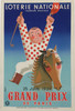 Loterie Nationale Grand Prix De Paris by Derouet Lesacq Original 1939 Vintage French Lottery Advertisement Stone Lithograph Poster Linen Backed.