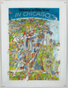 Welcome to Miller Time in Chicago by Wagner Original 1982 Vintage American Brewer Map Advertisement Poster Linen Backed. 