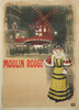 Moulin Rouge by Roedel Original 1897 Antique French Theater Cabaret Advertisement Stone Lithograph Vintage Poster Linen Backed. Artists Proof before letters.