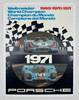 Porsche 1971 World Champion Poster Photo by Reichert Original 1971 Vintage German Strenger Printing Car Racing Promotional Lithograph Advertisement Linen Backed.