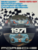 Porsche 1971 World Champion Poster Photo by Reichert Original 1971 Vintage German Strenger Printing Car Racing Promotional Lithograph Advertisement Linen Backed.