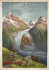 Mer De Glace Mont Blanc Savoie by Hugo D'Alesi Original 1896 Vintage Antique Travel Advertisement Stone Lithograph Poster Linen Backed.