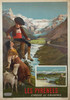 Les Pyrenees by F. Hugo D'Alesi Original 1895 Antique Stone Lithgraph Vintage Travel Poster Linen Backed. Cirque de Cavarnie variant with no train schedule