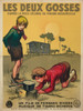 Les Deux Gosses Movie Poster By Poulbot Original 1936 Vintage French Cinema Advertisement Stone Lithograph Linen Backed.