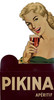 Pikina Aperitif Store Display Poster Original 1930s Vintage French Aperitif Company Point of Sale Lithograph Advertisement On Carton.
