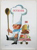 Denmark by Antoni Original 1963 Vintage Danish Travel Advertisement Lithograph Poster Linen Backed.