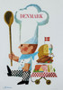 Denmark travel Poster by Jørgen Antoni Original 1963 Vintage Danish Lithograph Travel Advertisement Linen Backed.