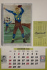Football Practice Pin Up Calendar By J. Heaton Original 1948 Vintage American US Time Corporation Lithograph Advertisement Linen Backed..