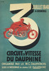 Circuit De Vitesse Du Dauphine by Gielly Original 1949 Vintage French Motorcycle Race Advertisement Poster Linen Backed. 
