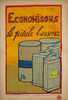 Economisons Le Petrole L'Essence Poster By Marie Lorix Jeanningros Original 1917 Vintage French Student Conservation Campaign Stone Lithograph Advertisement Linen Backed. "Save Fuel and Gas"