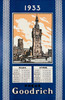 Goodrich Pneus Nord Poster By Roger Broders Original 1933 Vintage French Calendar For Tires Stone Lithograph Advertisement Linen Backed. Le Beffroi de Bethune