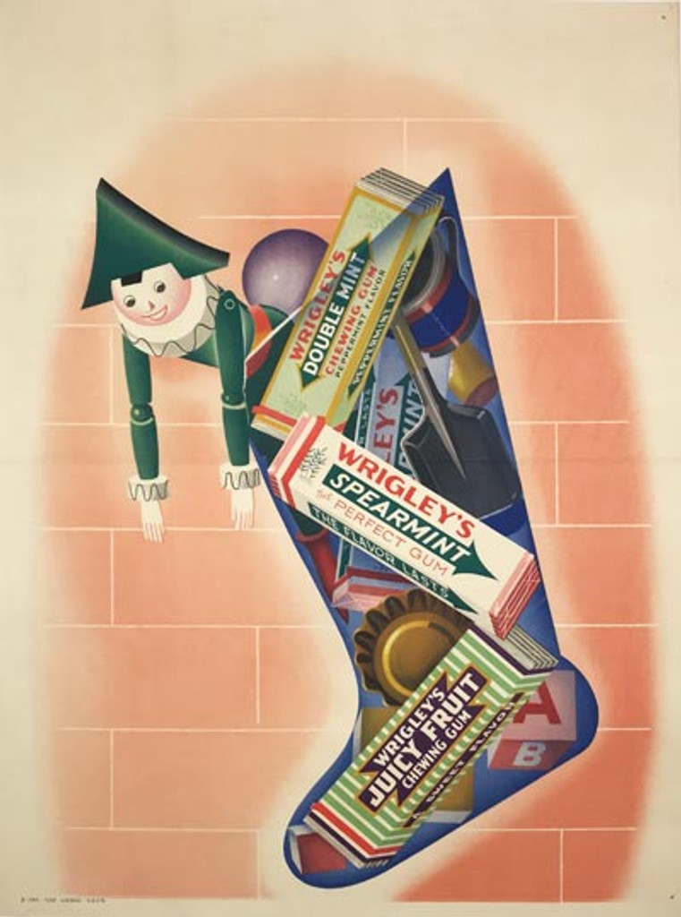 Wrigleys Gum original American vintage food poster from 1935 by Otis Shepard.
