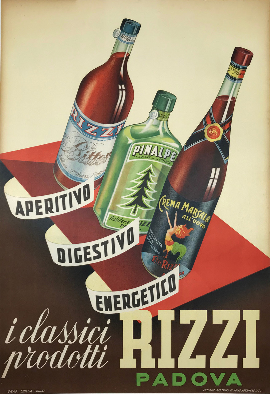 Rizzi Padova Original advertising antique poster
