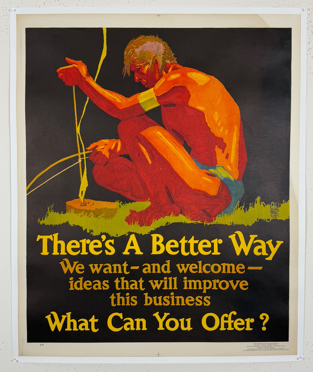There's A Better Way Poster by Elmes Original 1929 USA Mather Work