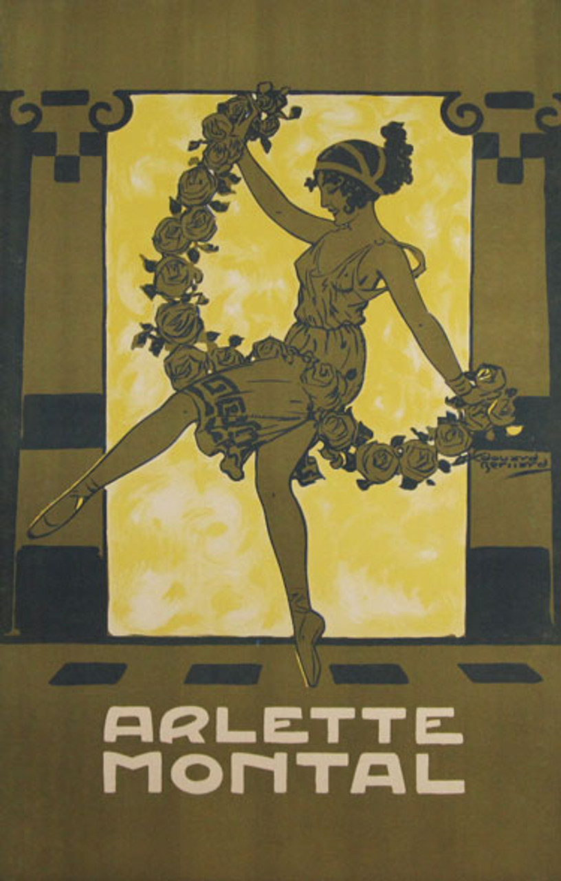 Arlette Montal original vintage advertising lithograph poster by Bernard from 1914 France